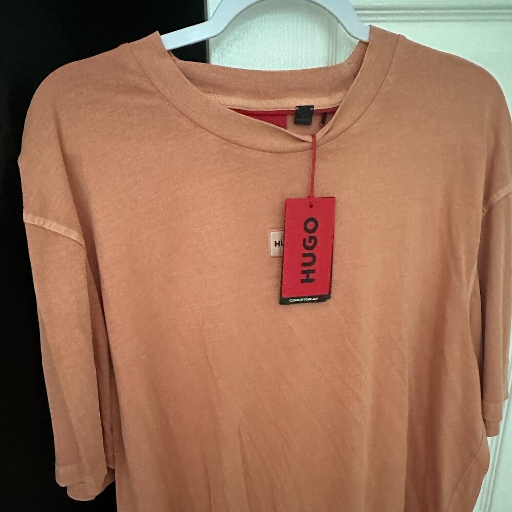 HUGO Boss Men's HM013 Jersey 899-Open Orange T-Shirt Size L-Brand NEW!!